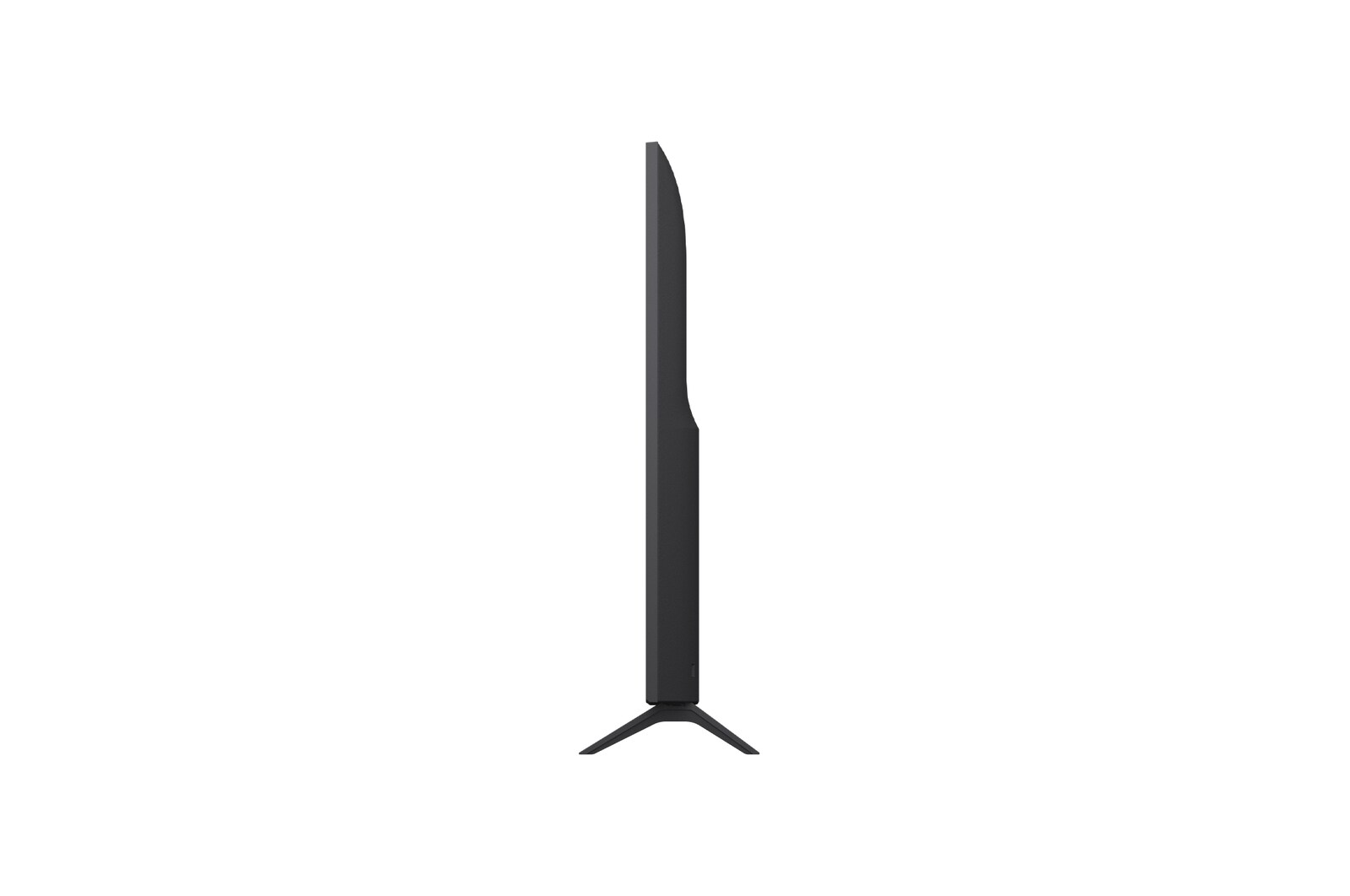 Vista lateral esquerda da LG UHD UA75 TV.