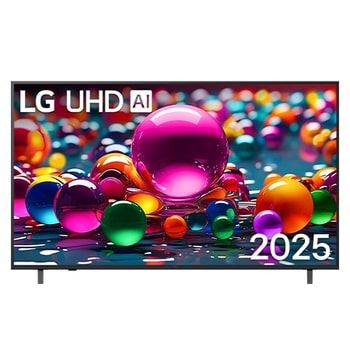 Vista frontal da Smart TV LG UHD AI 4K UA75 de 65 polegadas 2025 65UA7500PSA