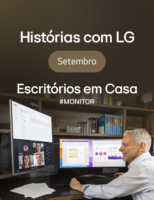 Escritorio em casa com LG