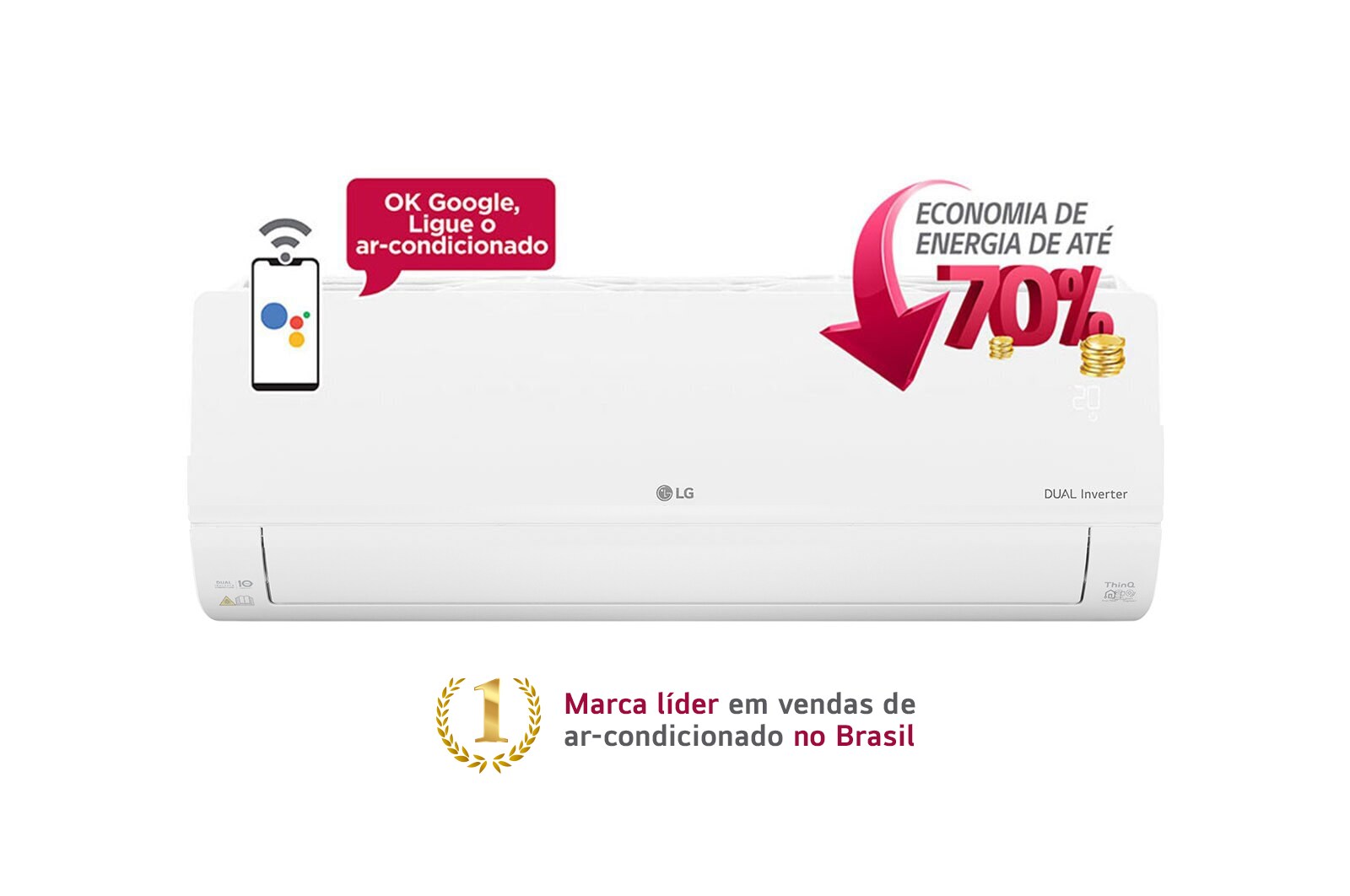 LG DUAL Inverter VOICE 12.000 Frio 220V, S4-Q12JA315