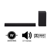 Soundbar LG S40T - 300W RMS, 2.1 Canais, Dolby Digital, Sem fios, Bluetooth 5.3, Entrada Óptica, HDMI, AI Sound Pro