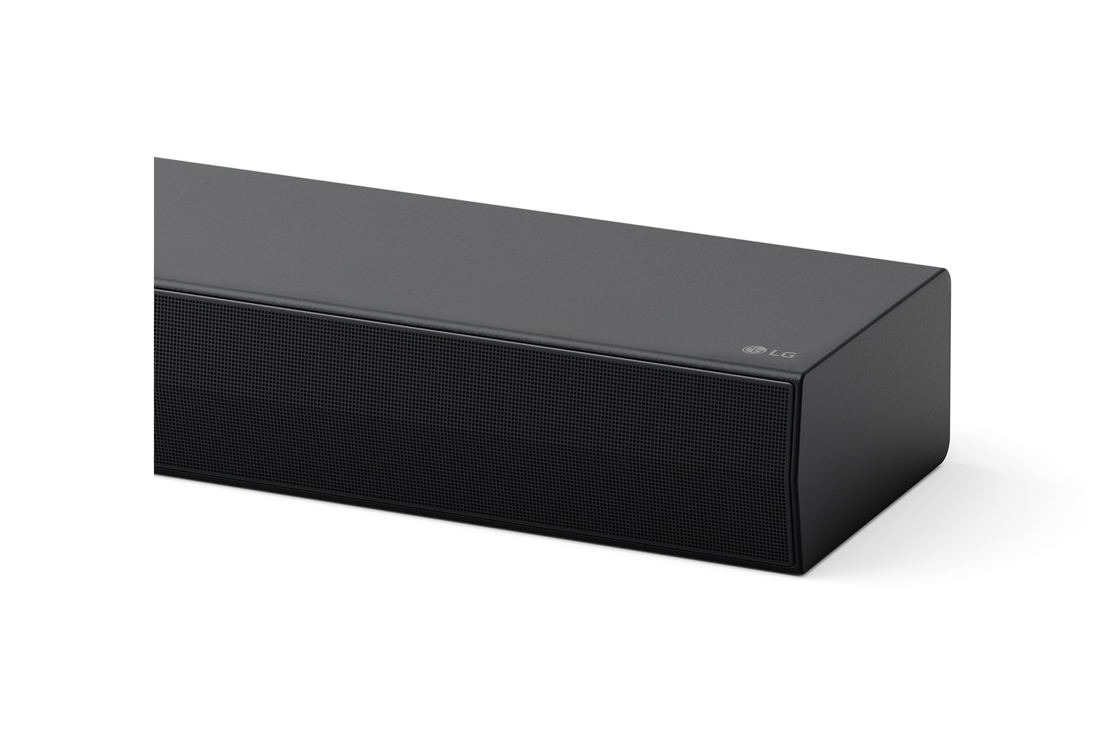 Front view of LG Soundbar S75TR's side corner
