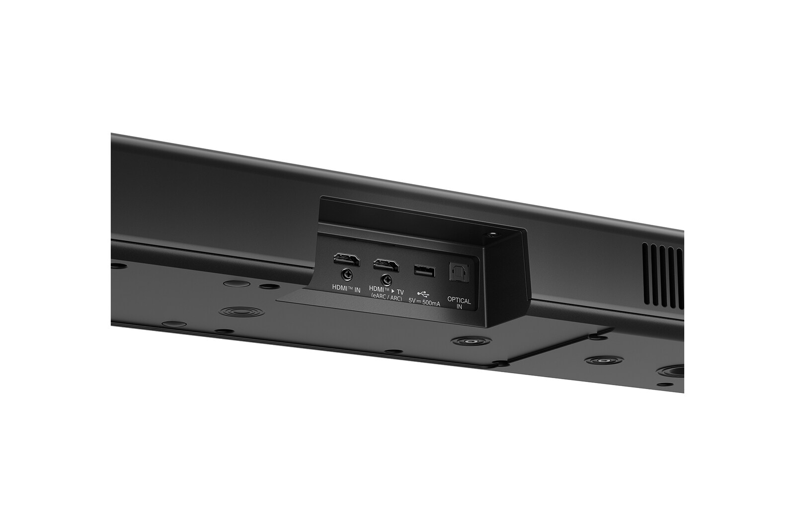 Vista angular de la parte trasera de la LG Soundbar  S90TY