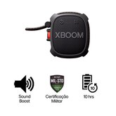 LG XBOOM XG2T Caixa de som Bluetooth portátil - Resistência militar, à prova d'água (IP67), 10 horas de Bateria e Cordão Ajustável