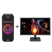 LG Combo Monitor Gamer LG 21,5'' Full HD 75Hz 22MP410-B + Combo Caixa De Som Portátil LG Xboom Partybox XL7, XL7S.22MP410