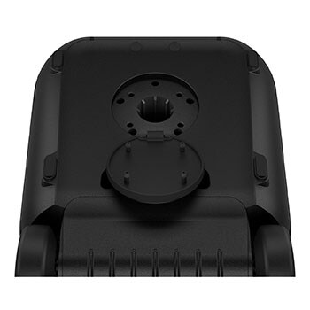 Close up of a bottom, showing speaker stand mount.