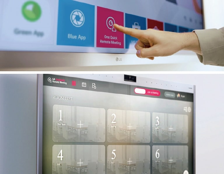 Aplicativo de videoconferência pré-instalado: LG One:Quick Remote Meeting1
