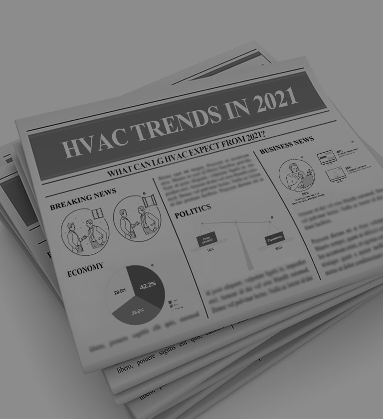 The piles of newspapers and the main article tells the trends of hvac in 2021.