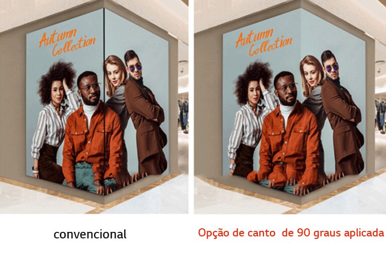 Design de canto 90º disponível