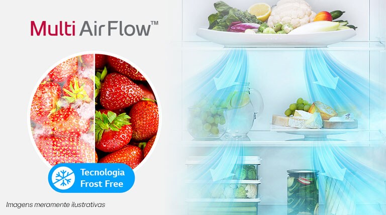 Multi Air Flow LG. Temperatura uniforme e mais flexibilidade para guardar seus alimentos. Confira e aproveitem!