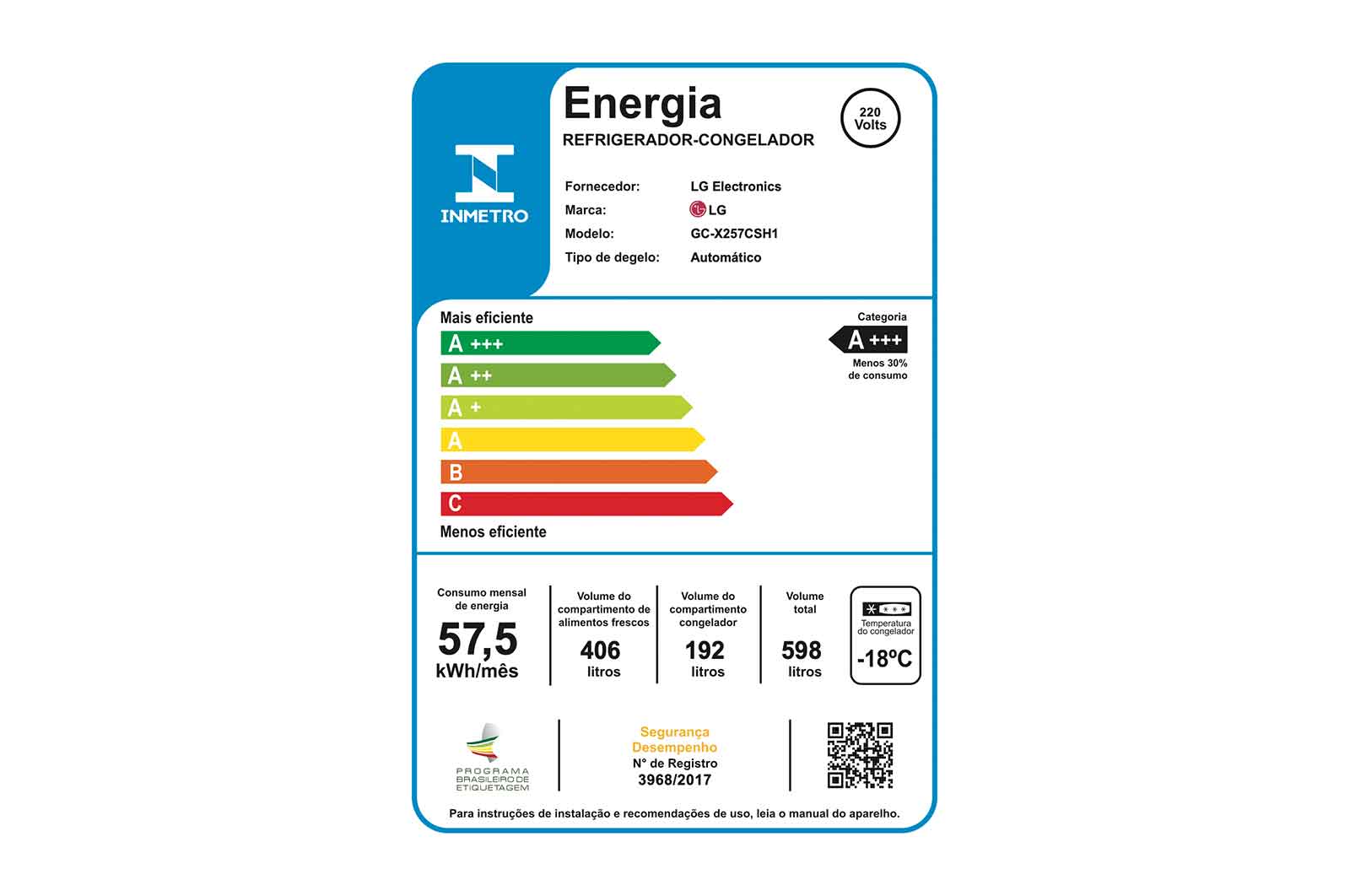 LG Geladeira Smart LG Side by Side InstaView™ Craft Ice™ UVnano™ 598 L Motor Inverter GC-X257CSH1 - 220v, GC-X257CSH1