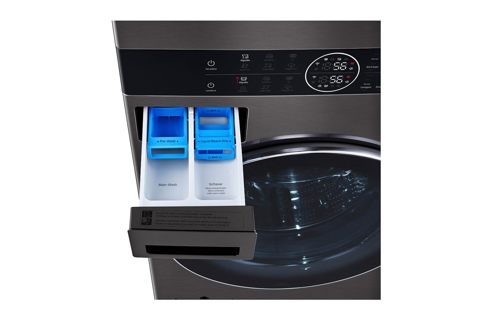 LG WashTower™ AI DD™ Máquina que Lava e Seca 17kg, 220V - Aço Escovado Preto, WK17BS6A