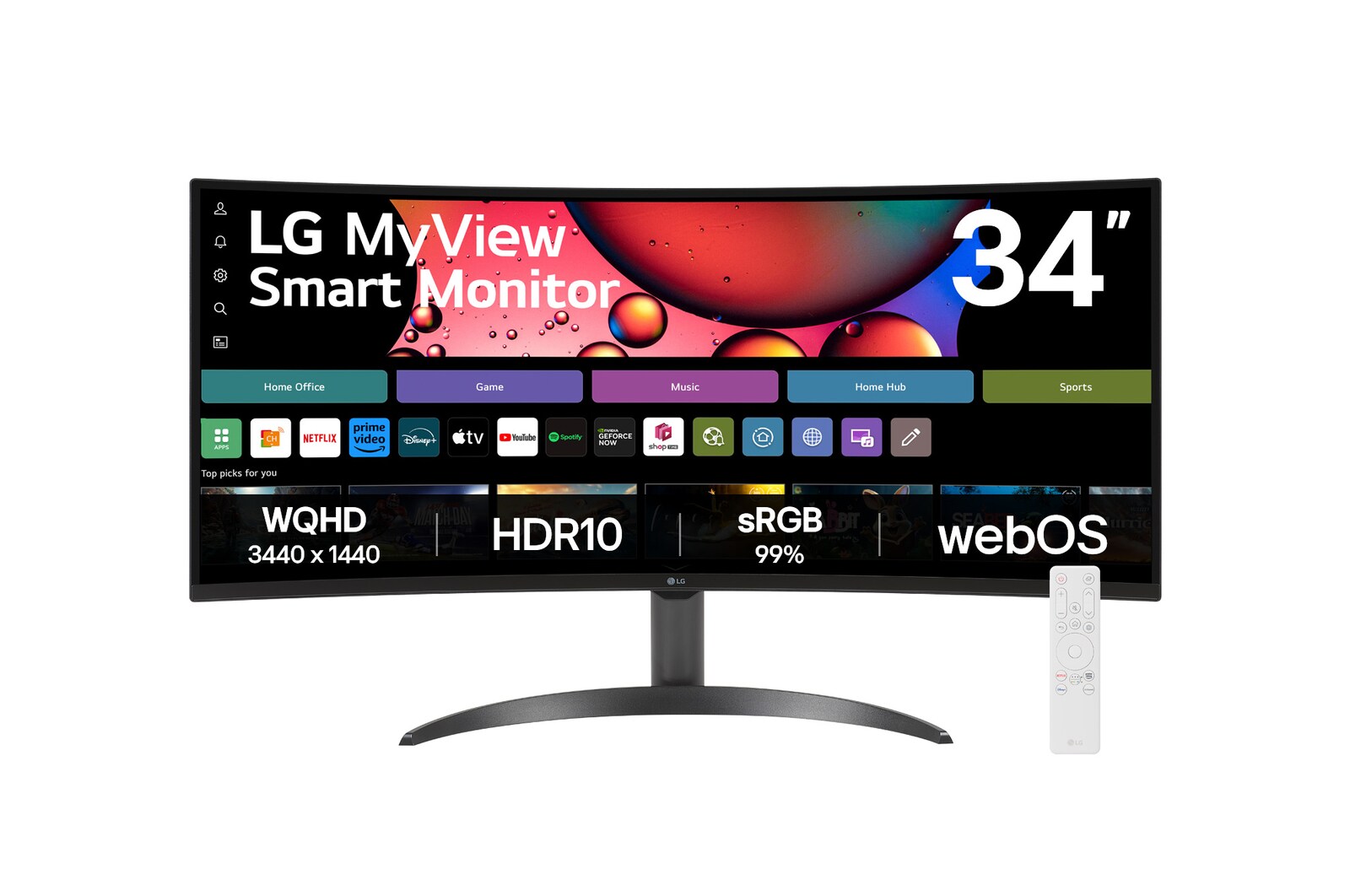 front view with remote