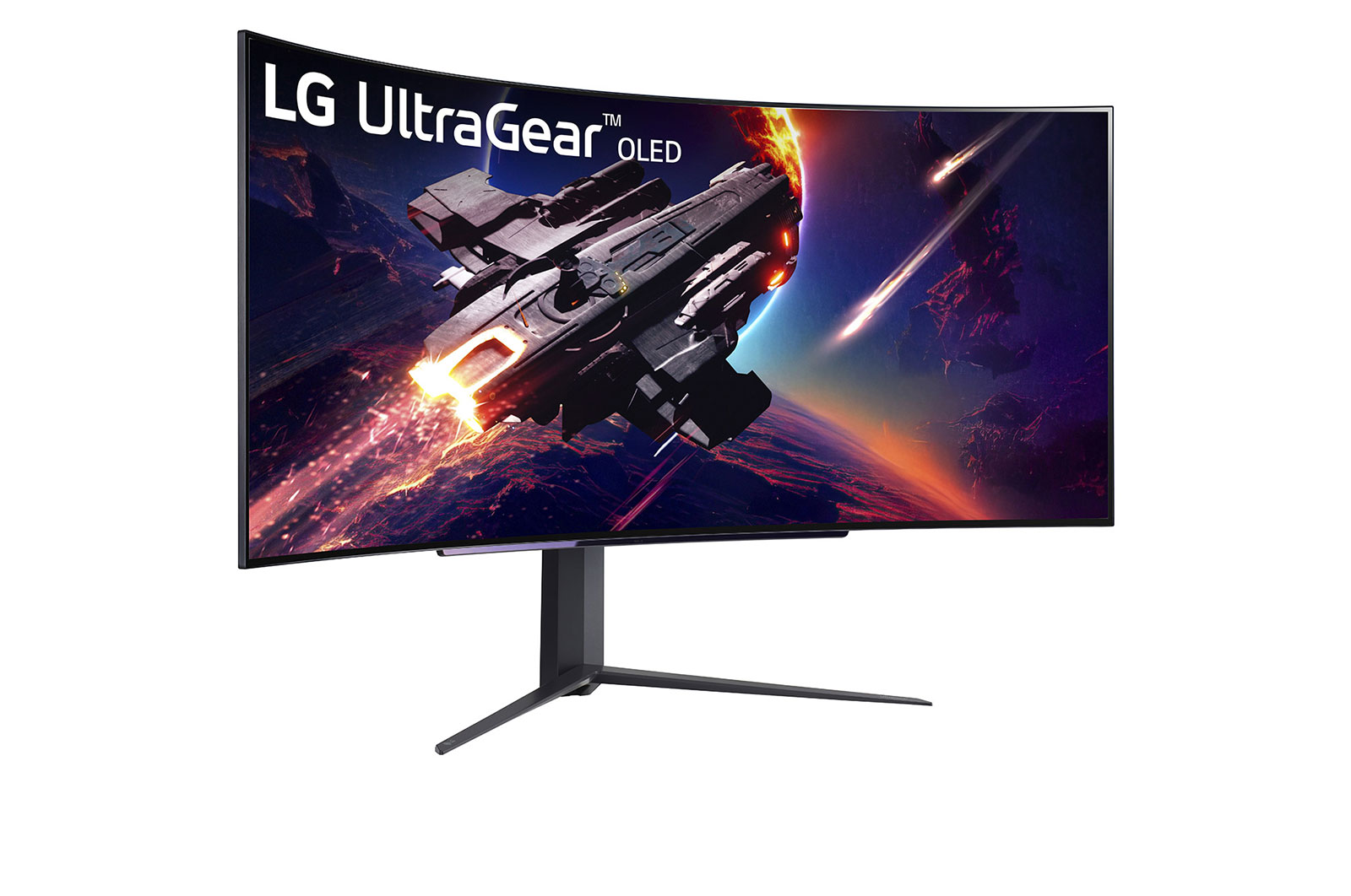 LG Monitor Gamer LG UltraGear OLED Curvo – Tela OLED de 45” (21:9), WQHD (3440 x 1440), 240Hz, 0,03ms (GtG), HDMI, DisplayPort, AMD FreeSync Premium, NVIDIA® G-SYNC®, HDR10 – 45GR95QE-B, 45GR95QE-B