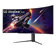 LG Monitor Gamer LG UltraGear OLED Curvo – Tela OLED de 45” (21:9), WQHD (3440 x 1440), 240Hz, 0,03ms (GtG), HDMI, DisplayPort, AMD FreeSync Premium, NVIDIA® G-SYNC®, HDR10 – 45GR95QE-B, 45GR95QE-B