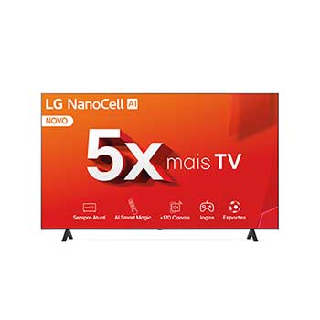 LG Combo LG Smart TV NanoCell AI NANO80 4K de 70 + Soundbar S40T + Geladeira Smart Frost Free Inverter 451L Inox Look 220V, 70NANO80S40.569NLL2