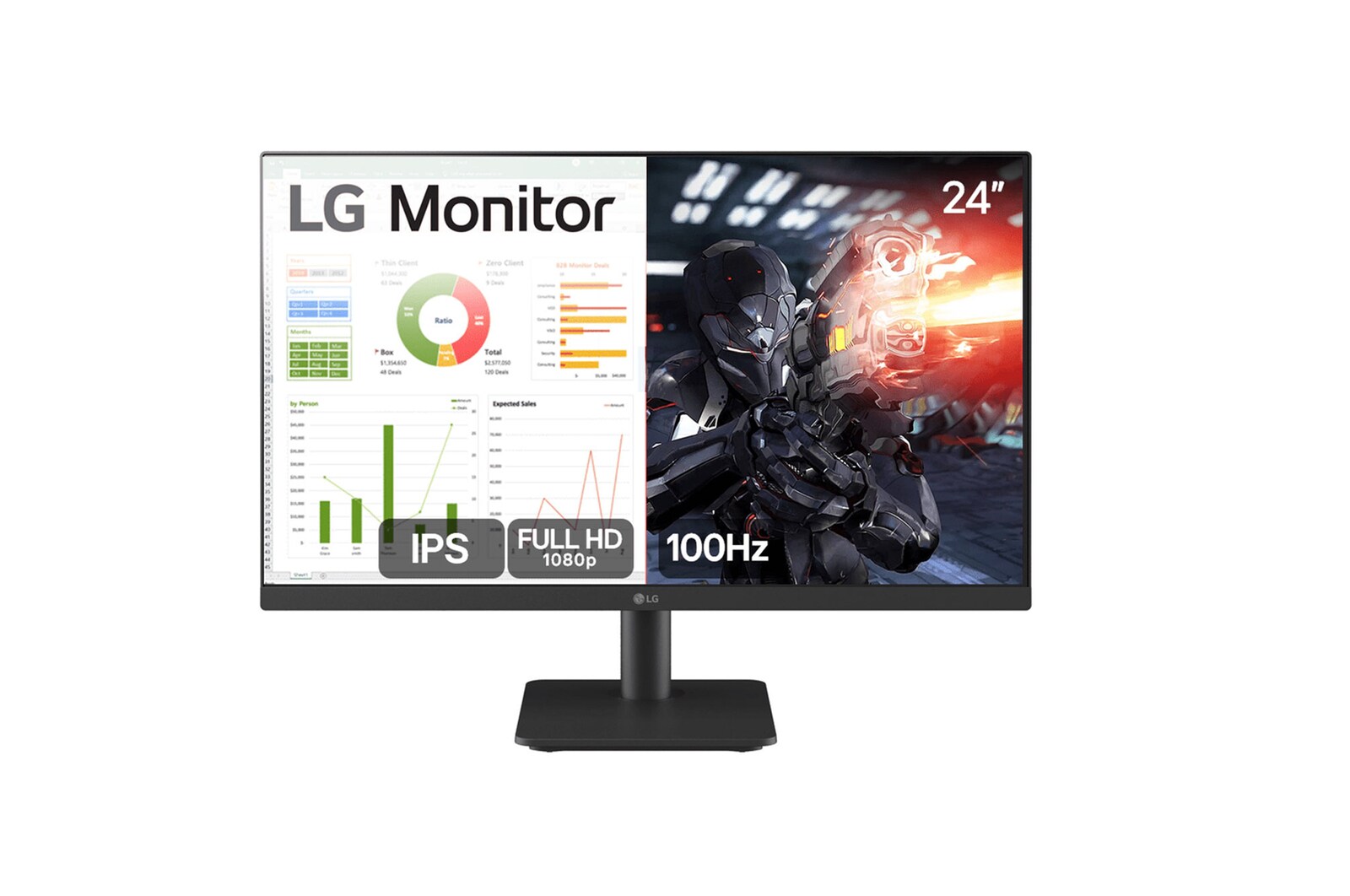 Front view of monitor