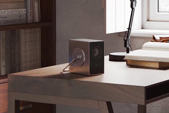 Vídeo do design pequeno e moderno do LG CineBeam.