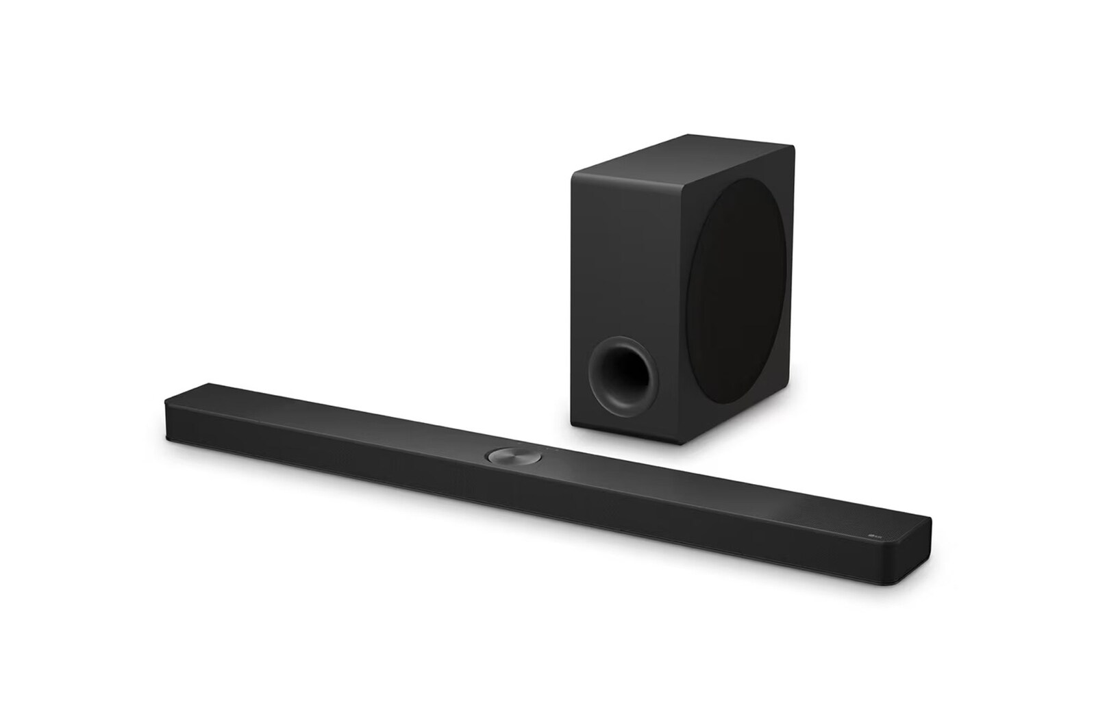 Vista angular de la LG Soundbar  S90TY, un subwoofer 