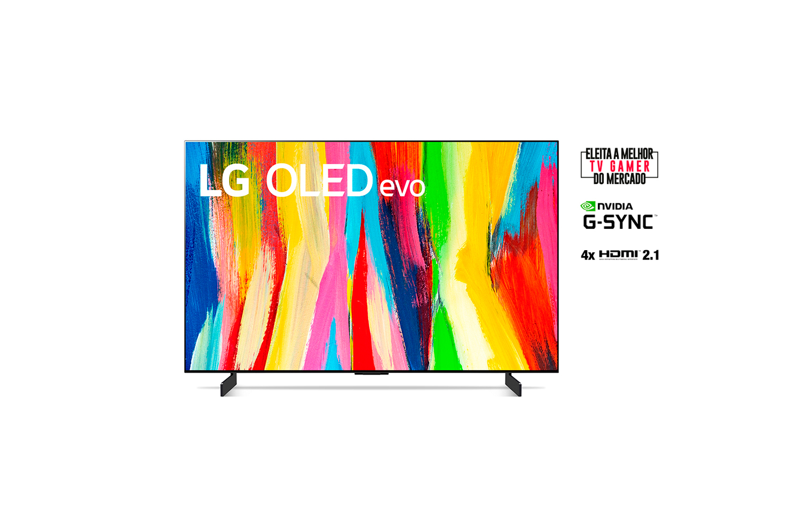 LG Smart TV LG Evo 42'' 4K 120Hz G-Sync FreeSync Inteligência Artificial ThinQ Google Alexa OLED42C2PSA, OLED42C2PSA