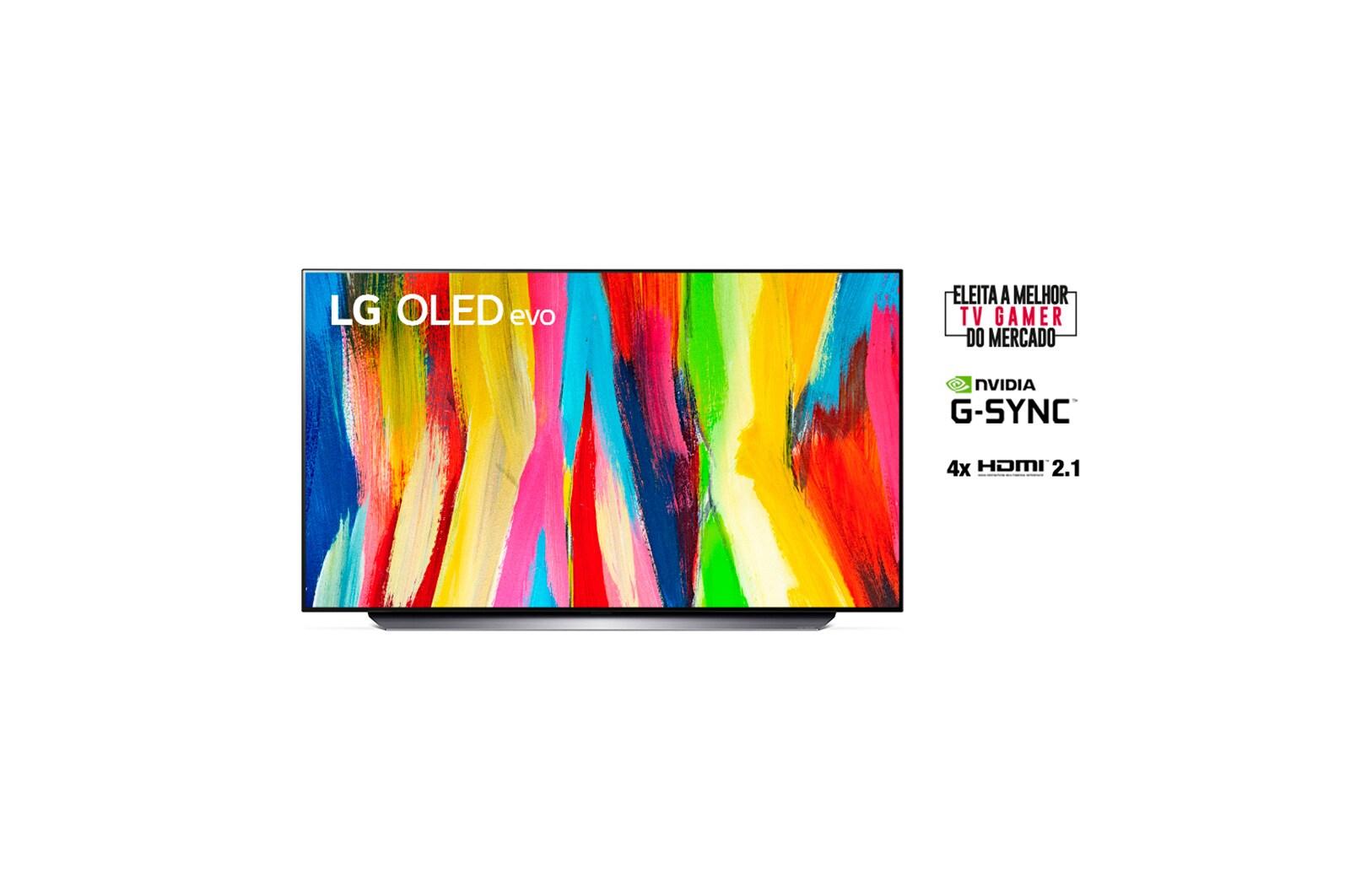 LG Smart TV LG Evo 48'' 4K 120Hz G-Sync FreeSync Inteligência Artificial ThinQ Google Alexa OLED48C2PSA, OLED48C2PSA