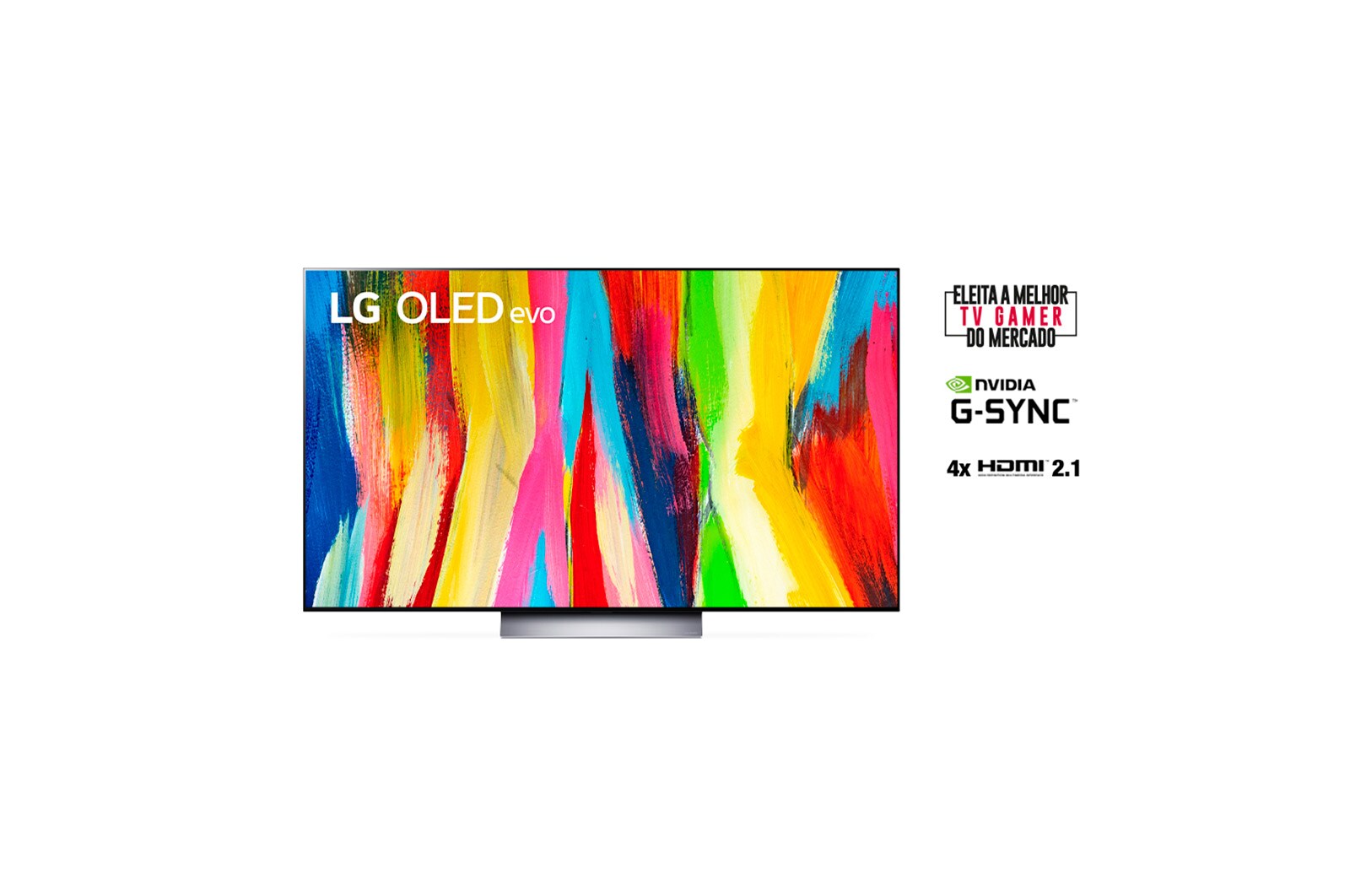 LG Smart TV LG Evo 55'' 4K 120Hz G-Sync FreeSync Inteligência Artificial ThinQ Google Alexa OLED55C2PSA, OLED55C2PSA