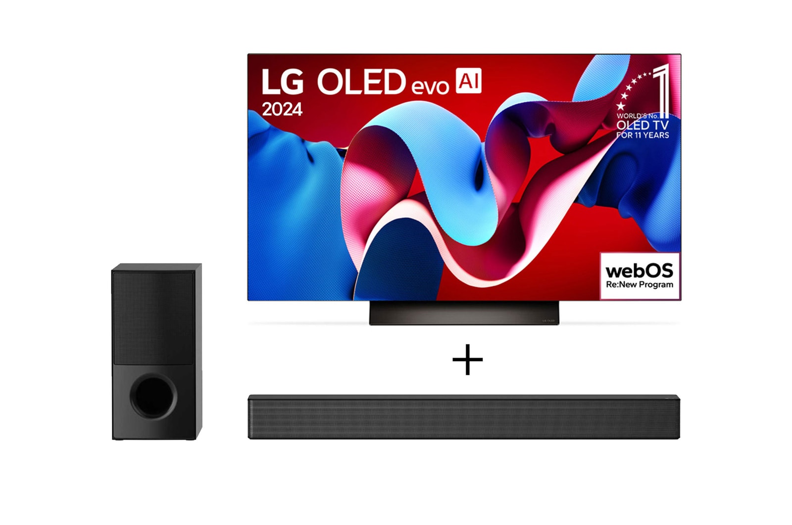 TV + soundbar front view