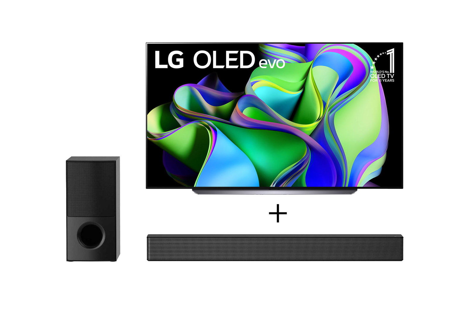 TV + Soundbar front view