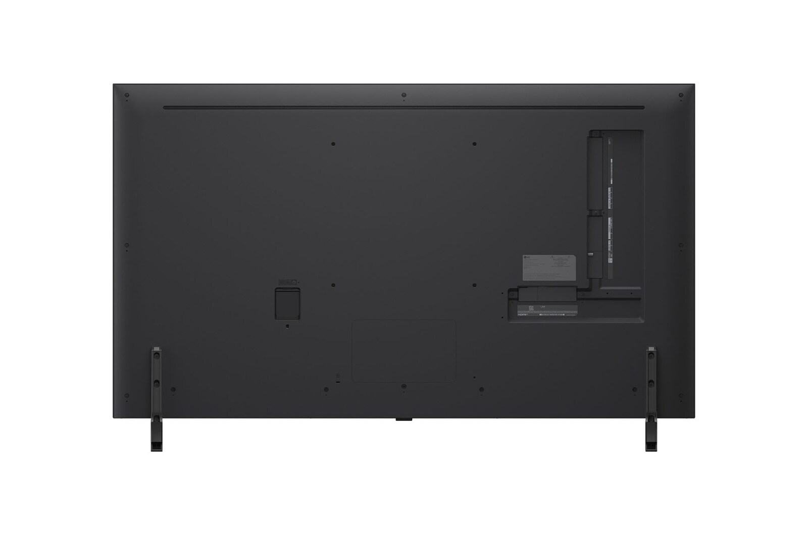 Rear view of LG QNED80 TV