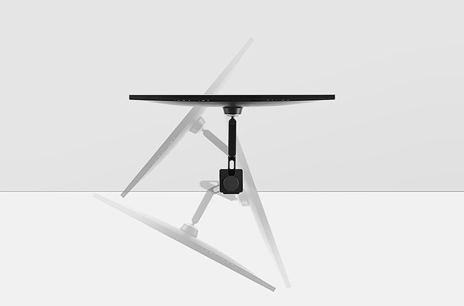 The monitor enabling to find convenient viewing angels with swivel monitor stand from -280 to +280 degrees