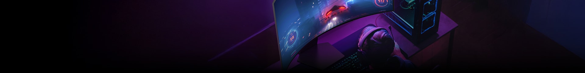 An image of you playing a game in a dimly lit room.