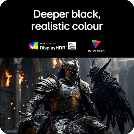 LG Monitor 45GX900A-B delivers deeper black and realistic color via VESA DisplayHDR™ 400 (True Black) certification and 98.5% DCI-P3 color gamut.