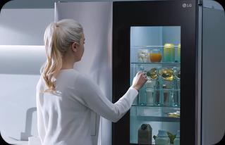 This is an image of knocking on the Instaview Fridge Freezers