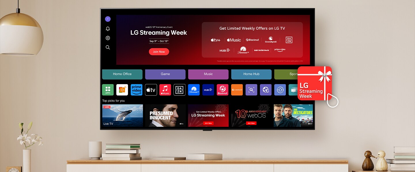 Image of LG Streaming Week app on LG TV, showing how to redeem	