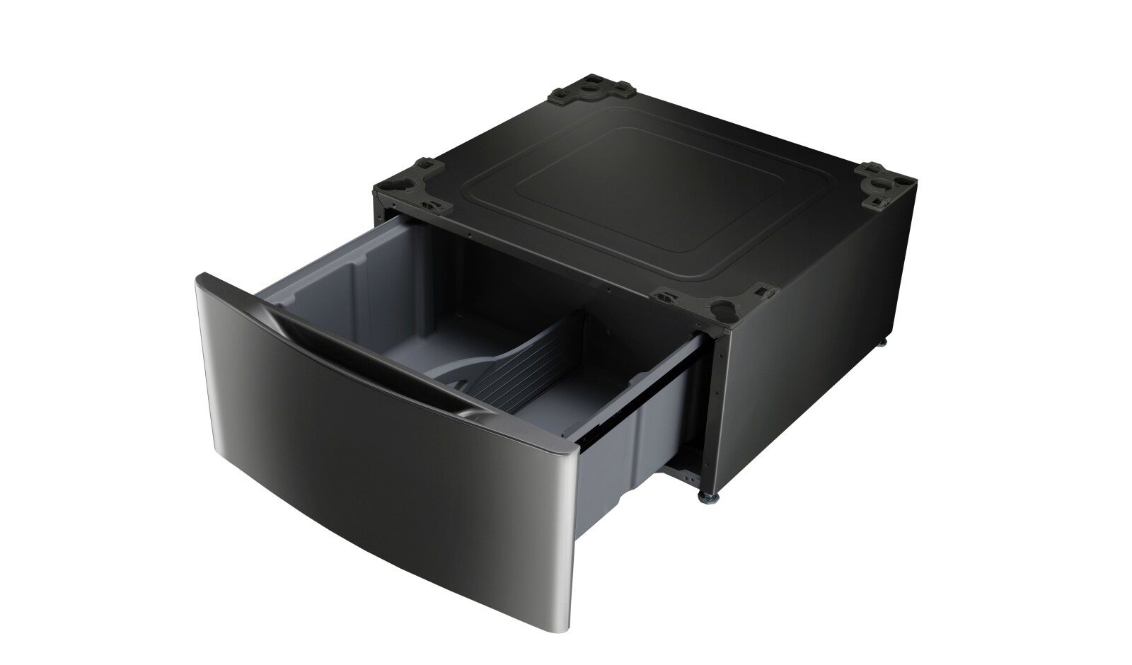 Front view of  Laundry Pedestal – Black Stainless Steel WDP4K