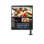 front view with the monitor arm on the right