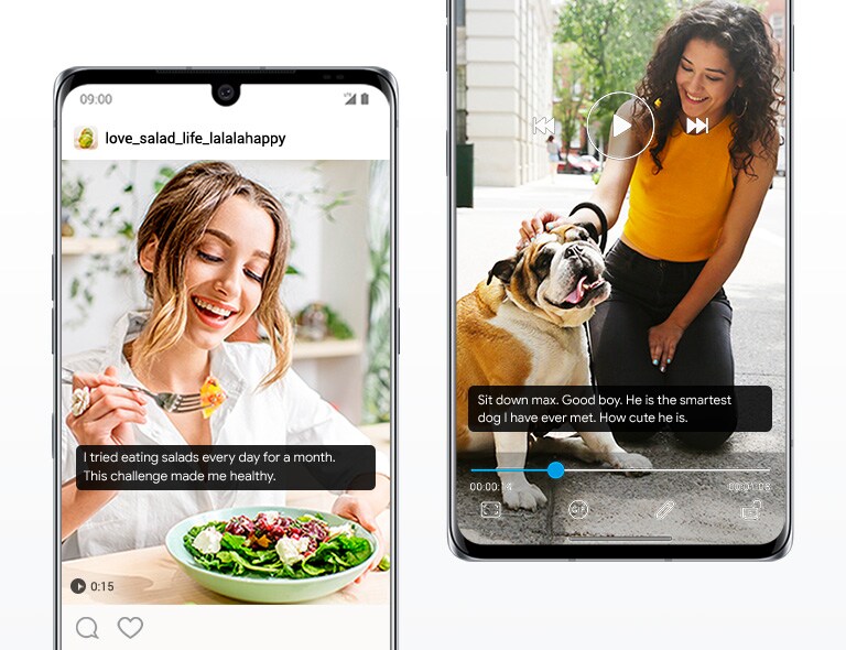 Subtitles generating in real time on videos played on smartphones.