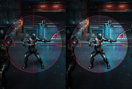 It shows two comparison images to show that the image applied Black Stabilizer shows much more things in the dark place.