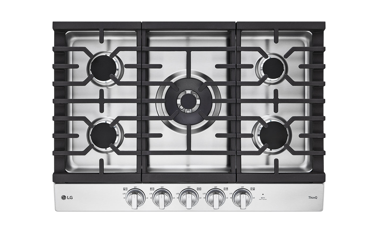 LG 30” Smart Gas Cooktop with UltraHeat™ 22K BTU Dual Burner and LED Knobs, CBGJ3027S