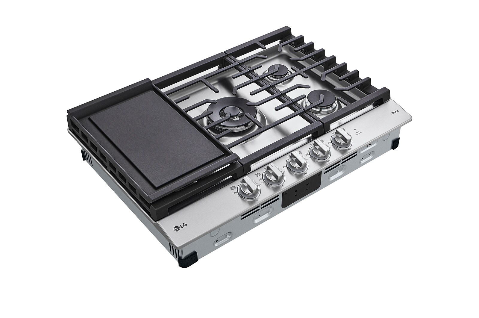 LG 30” Smart Gas Cooktop with UltraHeat™ 22K BTU Dual Burner and LED Knobs, CBGJ3027S