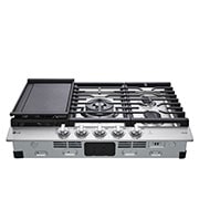 LG 30” Smart Gas Cooktop with UltraHeat™ 22K BTU Dual Burner and LED Knobs, CBGJ3027S