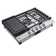 LG 30” Smart Gas Cooktop with UltraHeat™ 22K BTU Dual Burner and LED Knobs, CBGJ3027S
