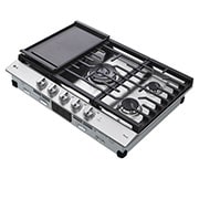 LG 30” Smart Gas Cooktop with UltraHeat™ 22K BTU Dual Burner and LED Knobs, CBGJ3027S