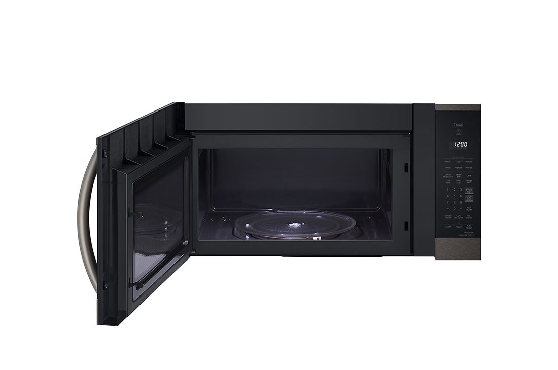LG 1.8 cu ft.Over the Range Microwave Oven | Sensor Cook, Auto Cook, 300 CFM Ventilation, EasyClean®& Smart, Black Stainless, MVEM1825D