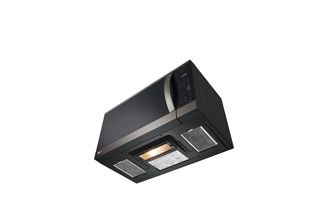 LG 1.8 cu ft.Over the Range Microwave Oven | Sensor Cook, Auto Cook, 300 CFM Ventilation, EasyClean®& Smart, Black Stainless, MVEM1825D