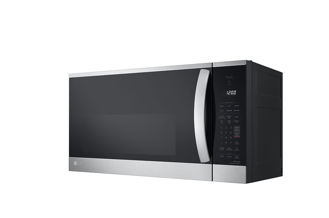 LG 1.8 cu ft.Over the Range Microwave Oven | Sensor Cook, Auto Cook, 300 CFM Ventilation, EasyClean®& Smart, Stainless, MVEM1825F