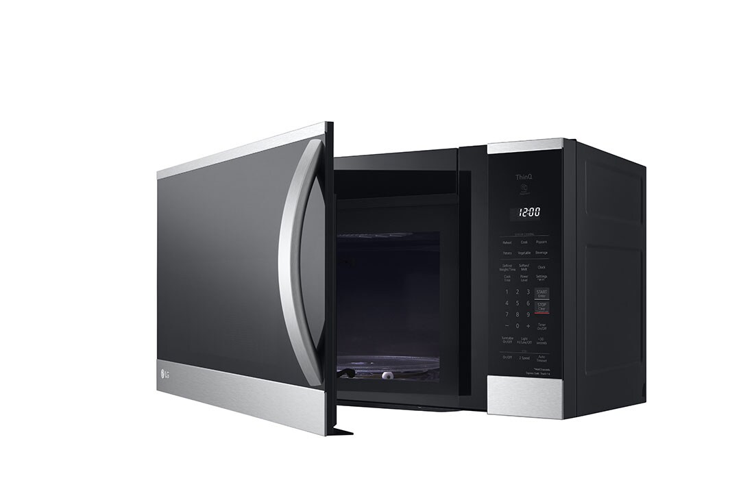 LG 1.8 cu ft.Over the Range Microwave Oven | Sensor Cook, Auto Cook, 300 CFM Ventilation, EasyClean®& Smart, Stainless, MVEM1825F