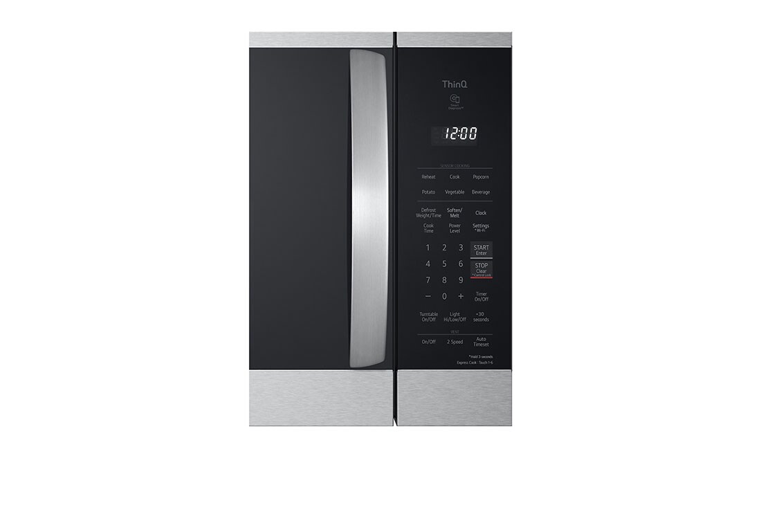 LG 1.8 cu ft.Over the Range Microwave Oven | Sensor Cook, Auto Cook, 300 CFM Ventilation, EasyClean®& Smart, Stainless, MVEM1825F