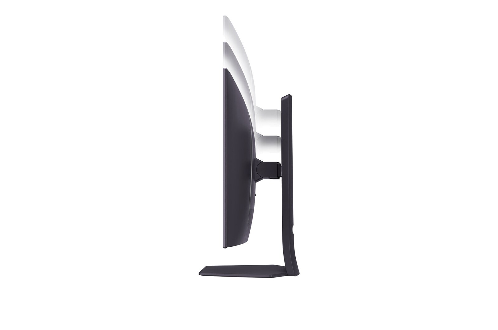 side view with monitor height moving downwards on