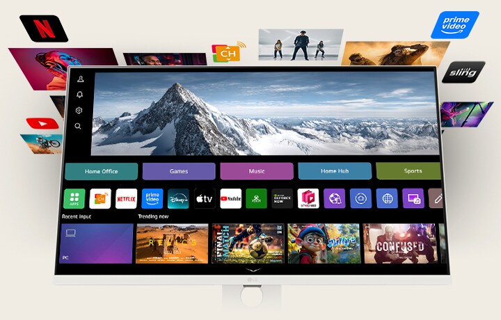 A photo showcasing various content on WebOS.